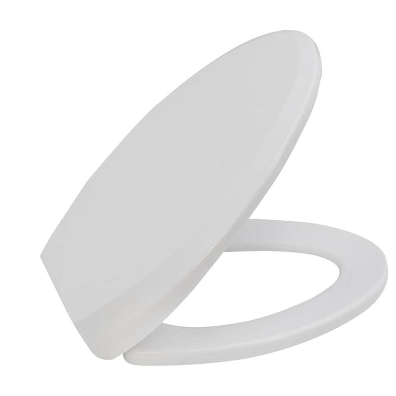 Dayao Premium Round Toilet Seat with Cover, Slow Quiet Close, Bathroom - White