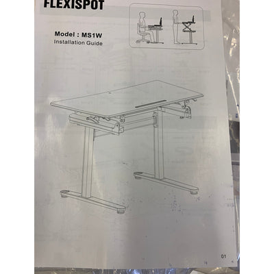 FlexiSpot 47"x 23" Adjustable Standing Desk 12-Height Manual Adjust MS1W White
