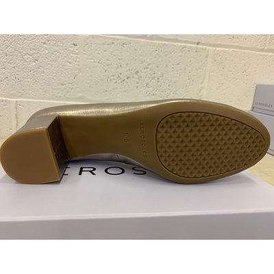 Aerosoles Shoes Ebel Comfortable Women's Mid Heel Pump Gold Leather Size 10.5