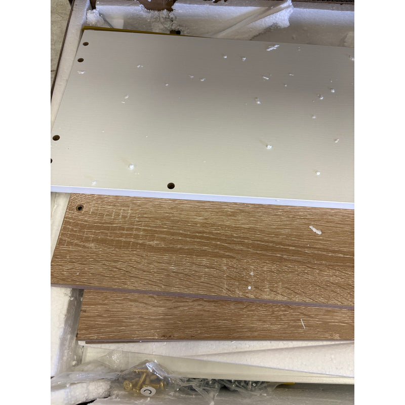 Tribesigns Shoe Cabinet, Shoe Rack w/ 3 Flip Drawers White, Missing Hardware