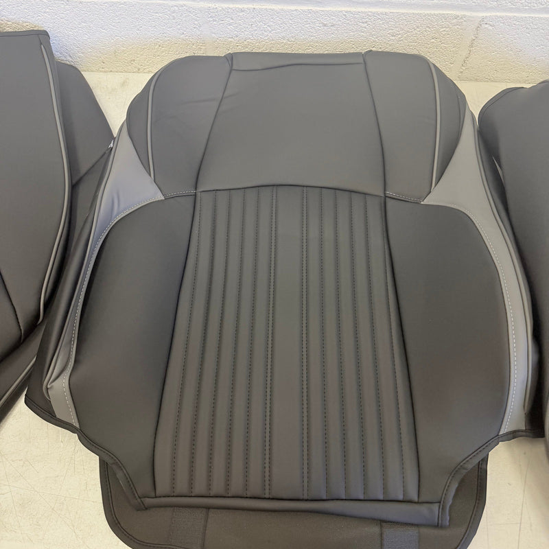 FREESOO Custom Fit Leather Tacoma Seat Covers Full Set Gen 4 2024-2025, Black