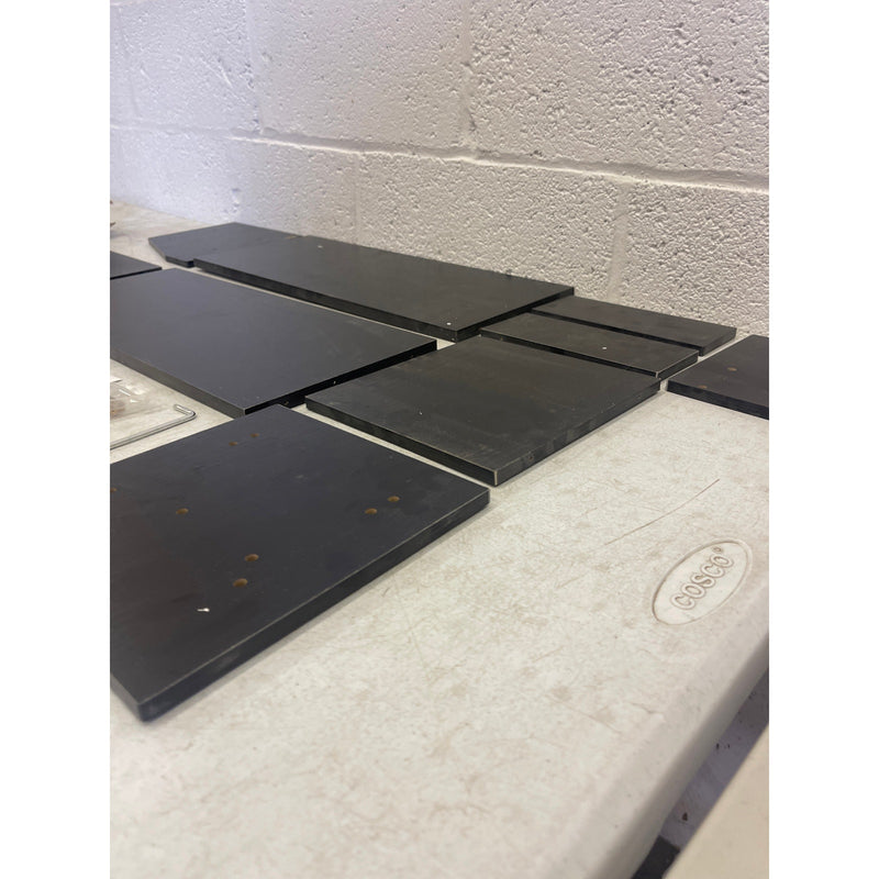 Wooden Desk Office Shelving Unit, 27" x  8" Organizer, Black Wood Finish