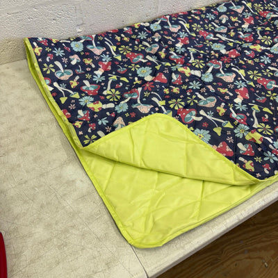 58"x70" Stadium Blanket, Folds Into Easy to Carry Bag w Shoulder Strap, Mushroom