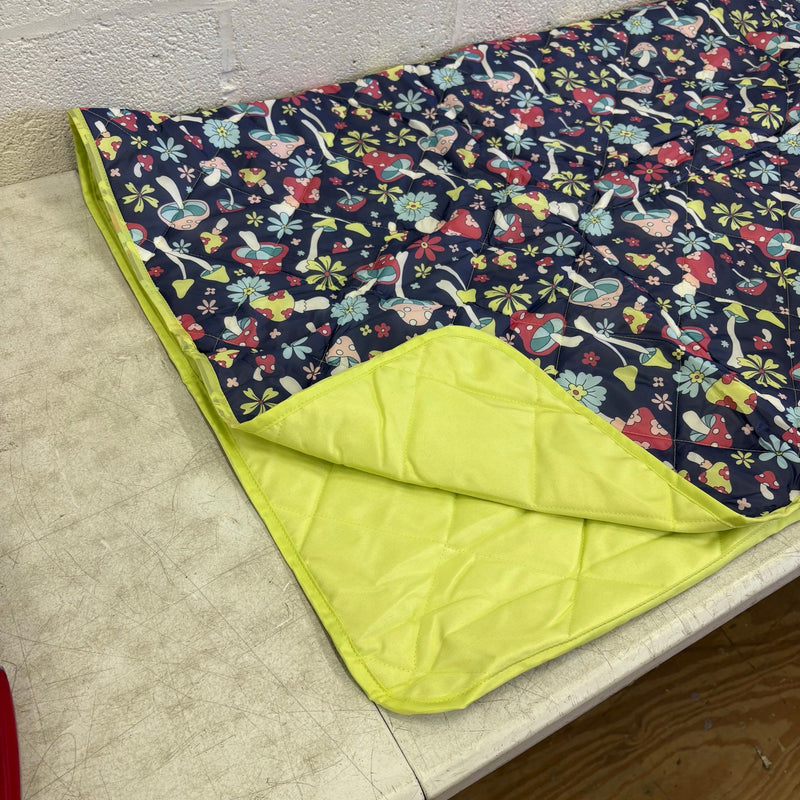 58"x70" Stadium Blanket, Folds Into Easy to Carry Bag w Shoulder Strap, Mushroom