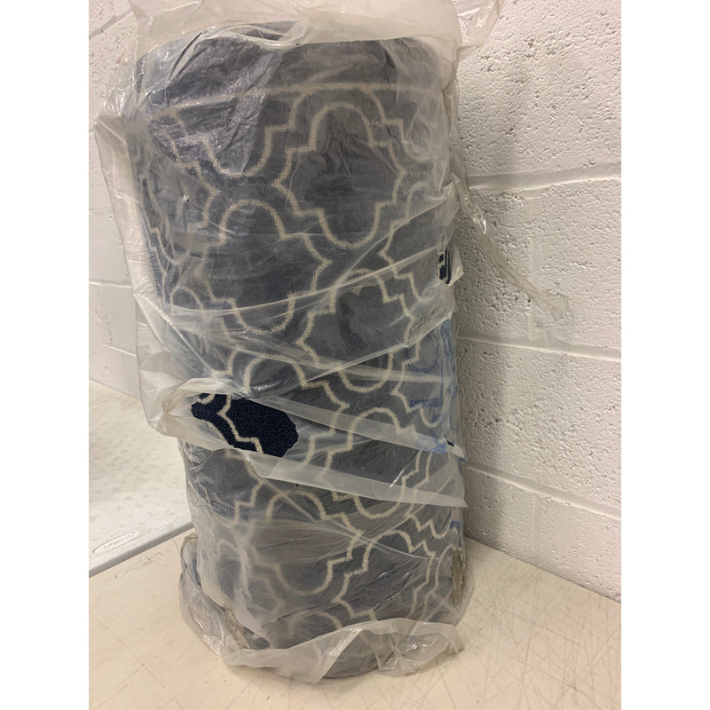 TrafficMaster Trellis Navy Blue & White 26" W x 70&