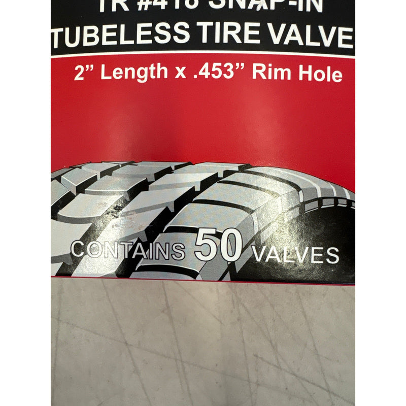 Pack-of-50 Xtra Seal 2" Rubber Snap-In Tubeless Tire Valves, Black  17-418-50