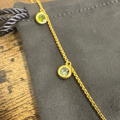 Julie Vos Rainbow Delicate Charm Necklace 24K Gold Plated - Shades of Jade