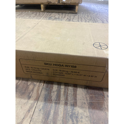 Tribesigns 63" Farmhouse Console Table, Industrial Wood Sofa Table, Brown