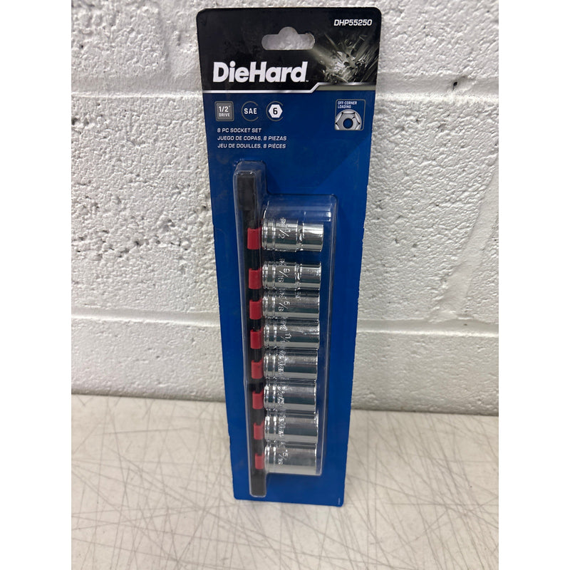 DieHard 1/2" Drive 6-Point Socket Set, SAE, 8-Piece, Hand Tools - DHP55250