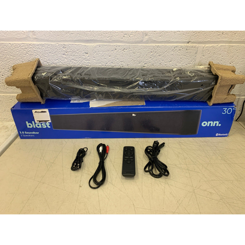 ONN 2.0 Soundbar 2 Speakers 30 Inches, 120 Watt, with Remote, Black