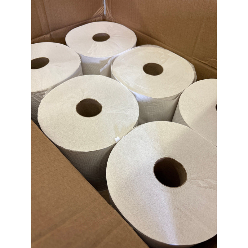 6-Pack 8" Rolls Tork Universal Hand Towel Rolls, 1-Ply Natural White H80