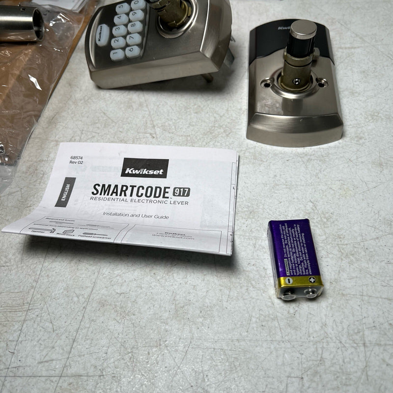 Kwikset 917 SmartCode Satin Nickel Keypad Electronic Single-Cylinder Door Lever