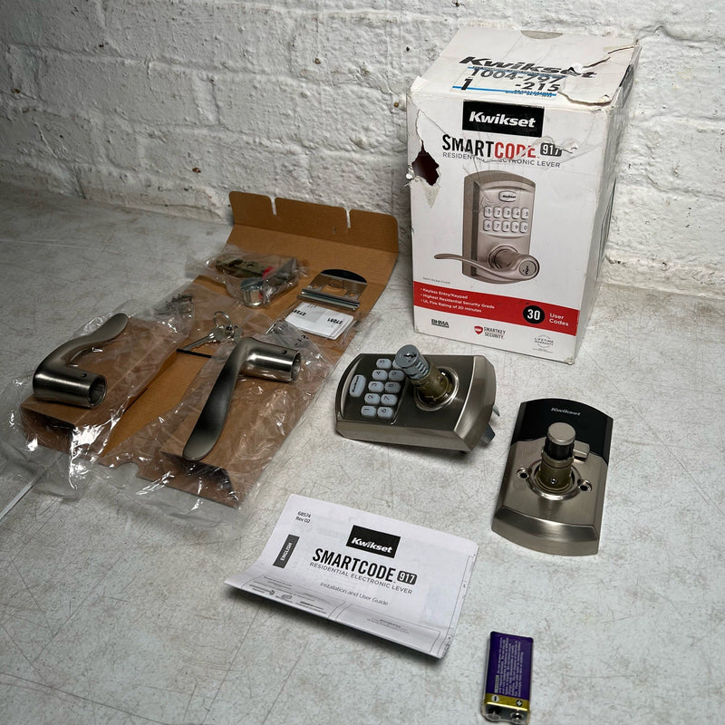 Kwikset 917 SmartCode Satin Nickel Keypad Electronic Single-Cylinder Door Lever