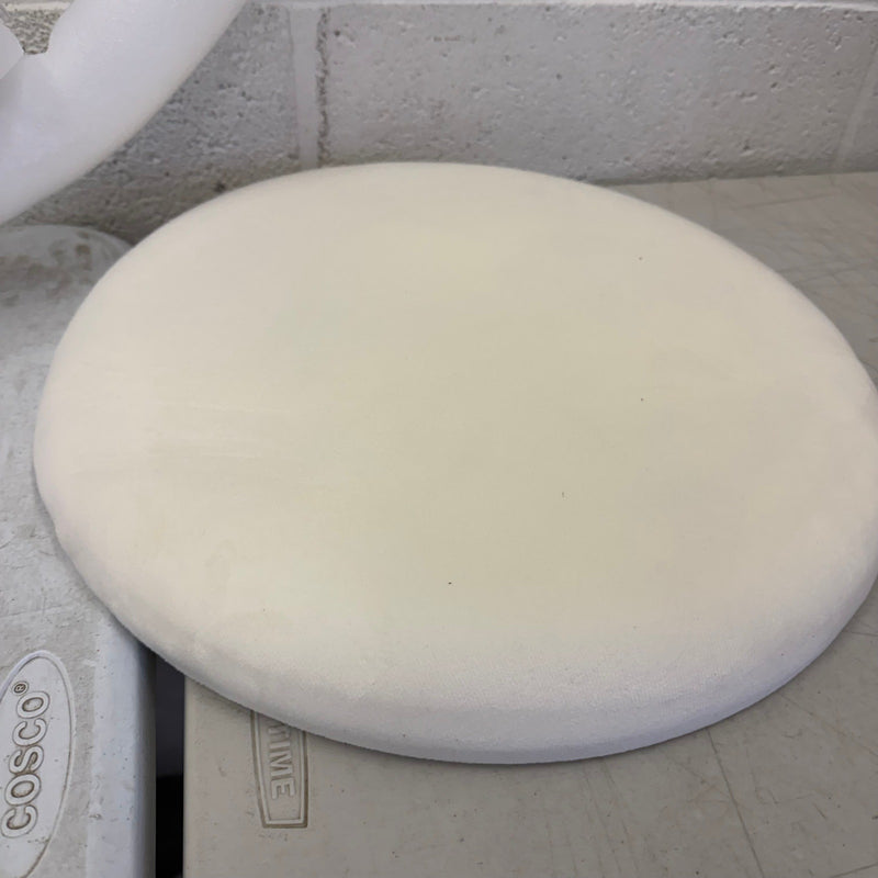 Cenozo Modern Minimalist Vanity Chair Clear Acrylic w/ Velvet Seat Cushion Cream