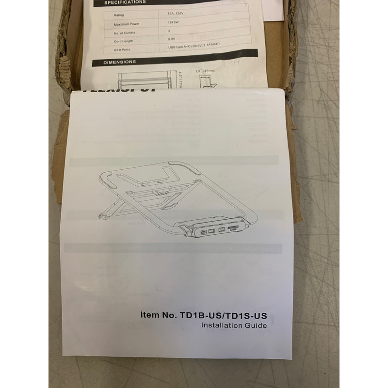 FLEXISPOT Portable Laptop Stand Docking Station w HDMI, USB and SD Ports TD1S-US