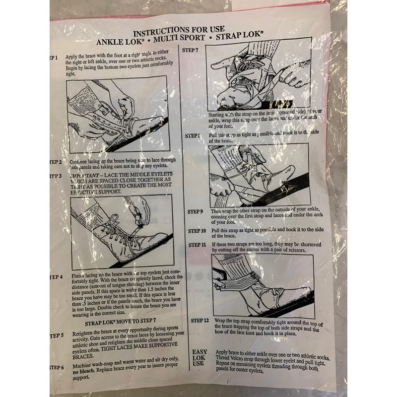 Swede-O Ankle Lok Support with Knit Tongue, Medium Ankle Brace White Sprain