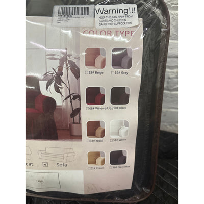 NICEEC Sofa Cover Super Soft 1-Piece Black Sofa Slipcover Protector with Skirt