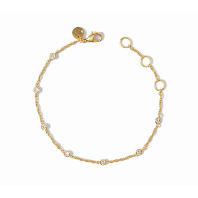 Julie Vos Celeste Delicate Bracelet, 24K Gold Plated, Cubic Zirconia, Adjustable