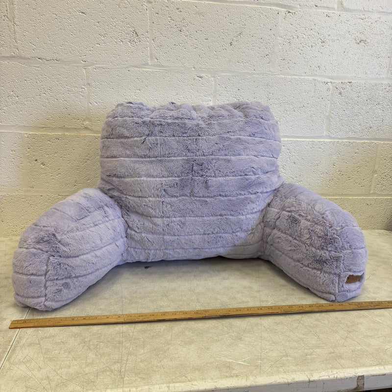 UGG Plush Backrest Pillow, 34"W x 18"H Reading Pillow Soft - Purple Fuzzy Design