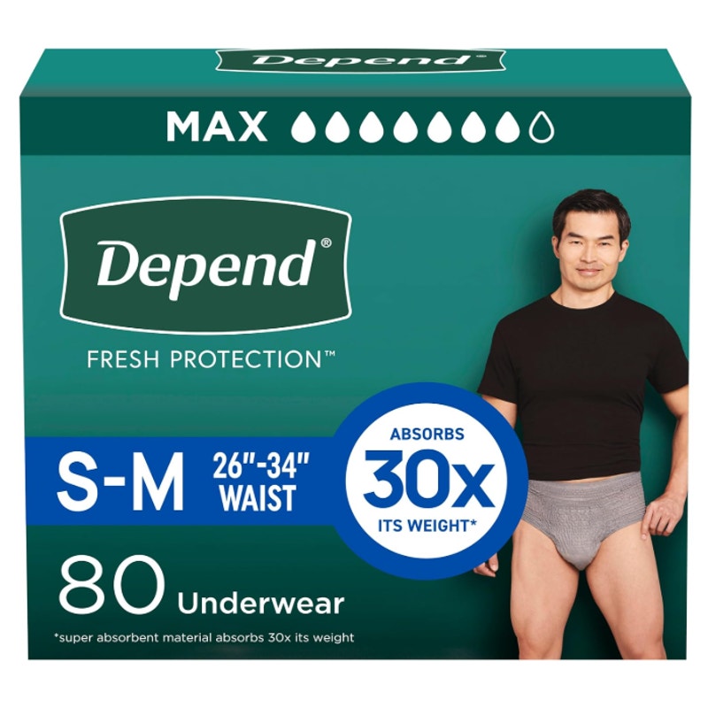 80-Count Depend Fresh Protection Adult Incontinence Underwear Men Small/Medium