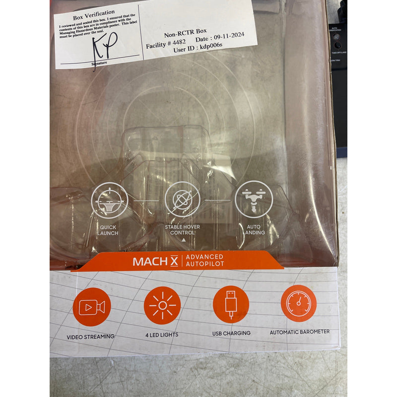 Sharper Image Drone Mach X Outdoor Video Streaming Camera 200 Ft Range - Black
