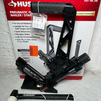 Husky Pneumatic 3-in-1, 2 in. Flooring Nailer and Stapler 15.5-Gauge & 16-Gauge