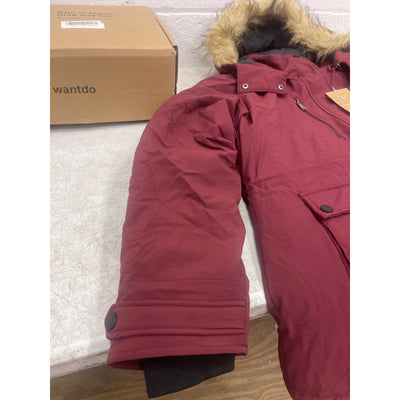 Wantdo Women's Winter Coat Warm Winter Jacket Hooded Puffer Parka Jacket 2X Red