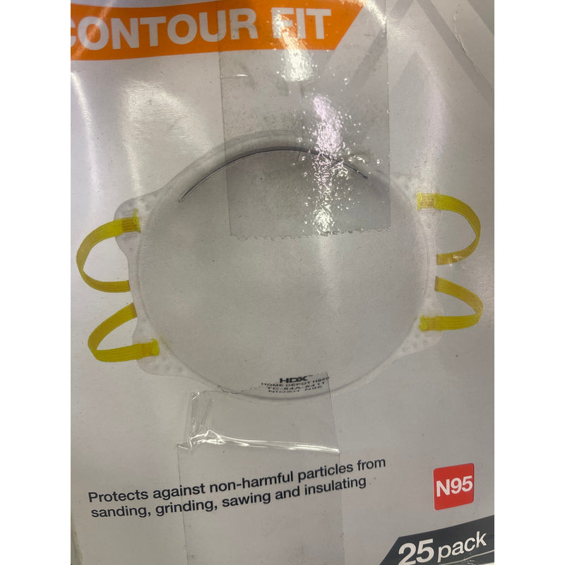 LOT-OF-90 HDX N95 Non Valve Respirator Face Mask, Contour Fit, Head Straps