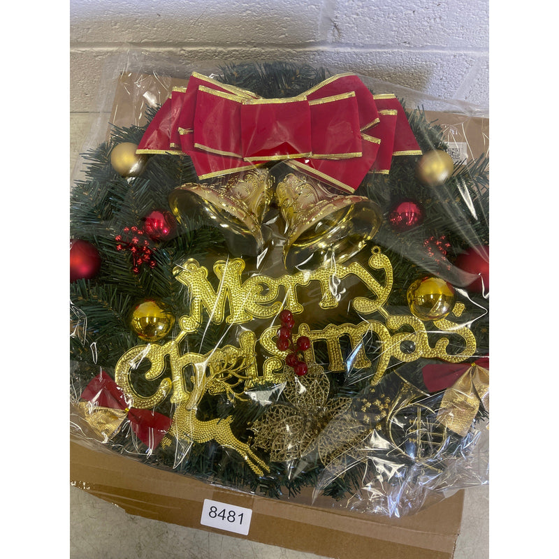 Merry Christmas Wreath for Door Hook, Decoration, Holiday Decor 20" x 18"