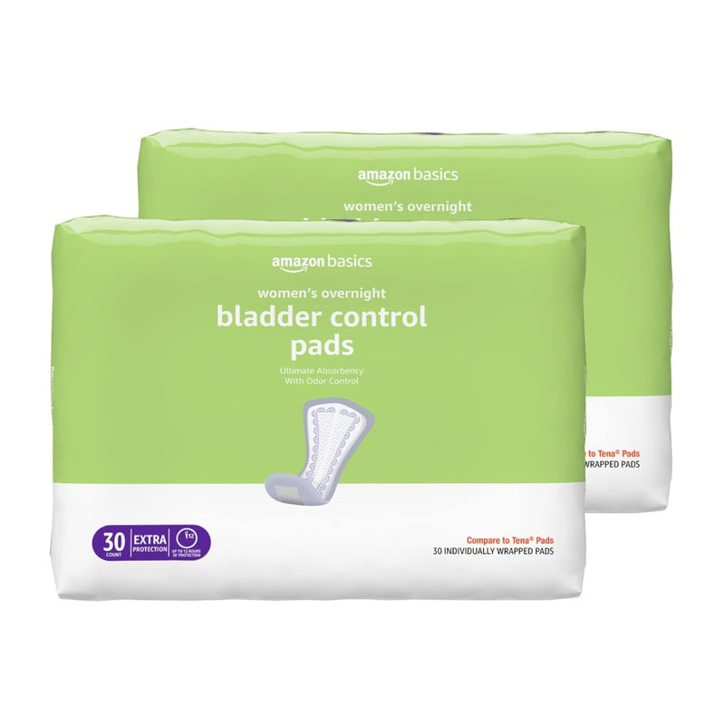 Amazon Basics Incontinence Pads for Women 60-Count, Bladder Control Unscented