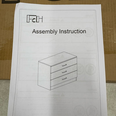 FCH Modern Simple 3-Drawer Dresser, 25.98" x 13" x 22.05" Furniture - Black