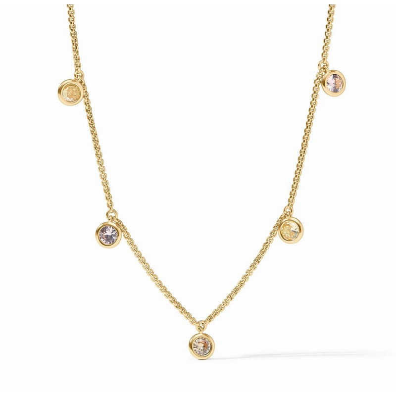 Julie Vos Rainbow Delicate Charm Necklace, 24K Gold Plated, Champagne Radiance