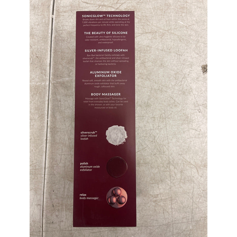 PMD Clean Body - Smart Body Cleansing Device Silicone Brush & 3 Attachments Red