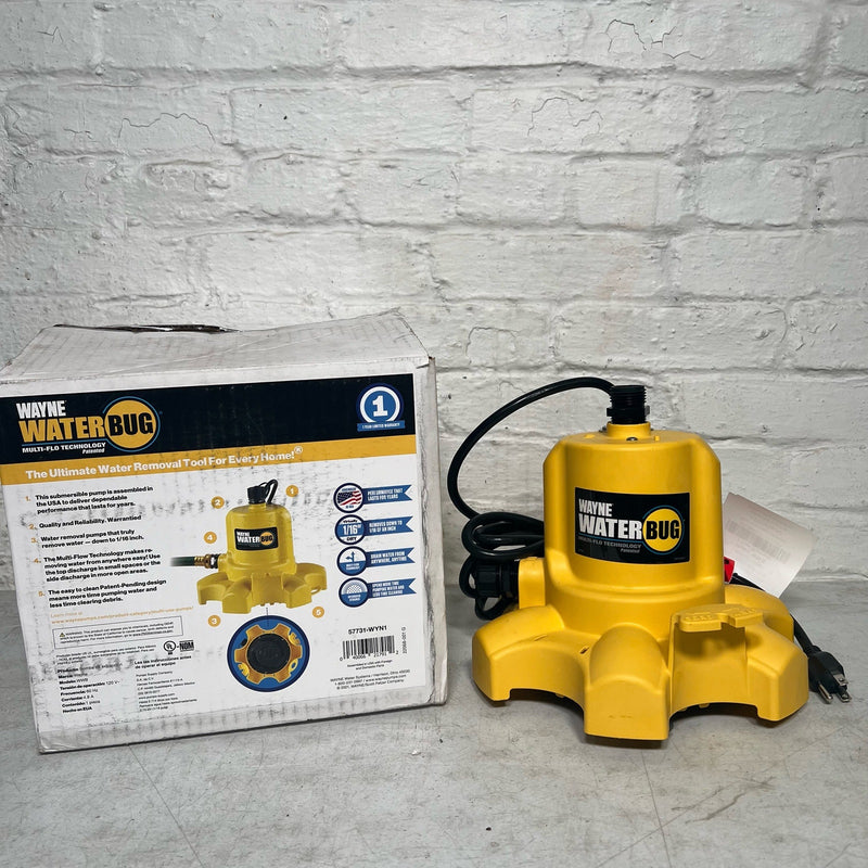 Wayne WWB Series Utility Pump, 4.8 A, 120 V, 1/6 hp, 3/4 in Outlet, 1010 gph