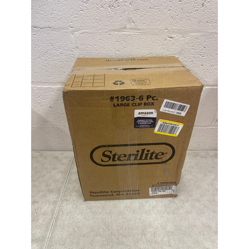Sterilite 6-Pack Clip Box, Clear Storage for Crafts Supplies Office Items Large