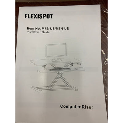 FlexiSpot Stand up Desk Converter 28" Riser Keyboard Tray Mahogany SEE DETAILS