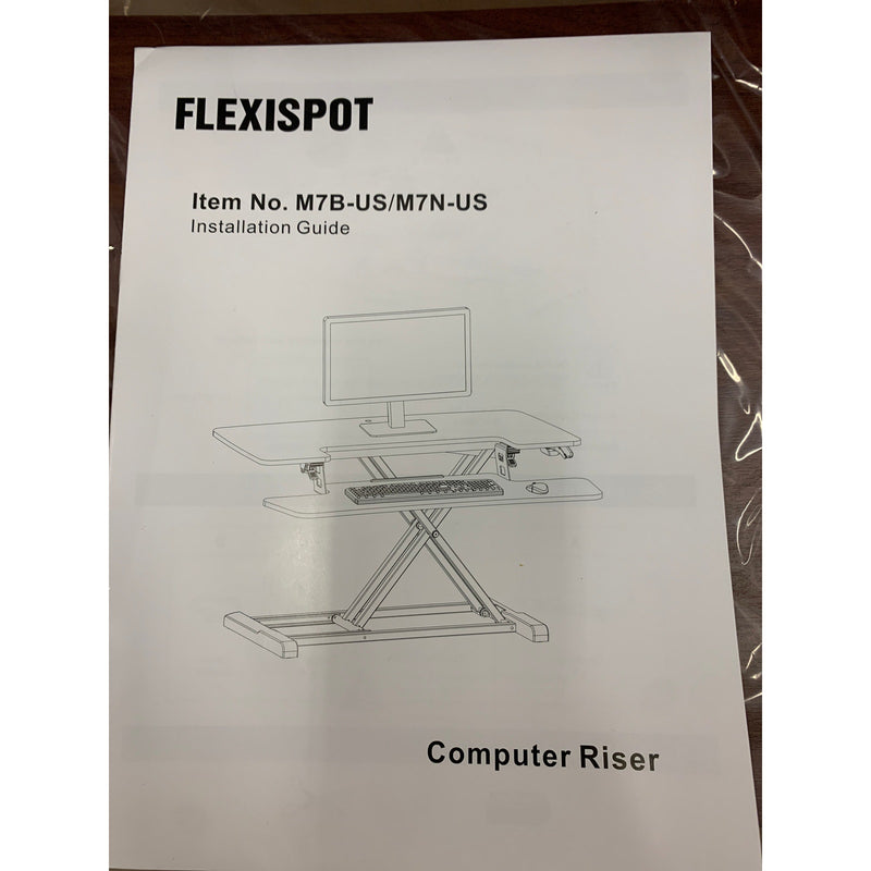 FlexiSpot Stand up Desk Converter 28" Riser Keyboard Tray Mahogany SEE DETAILS
