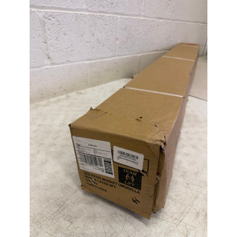 EliteShade Patio Market Umbrella (9ft wide) with 3-Tier Ventilation - Navy Blue