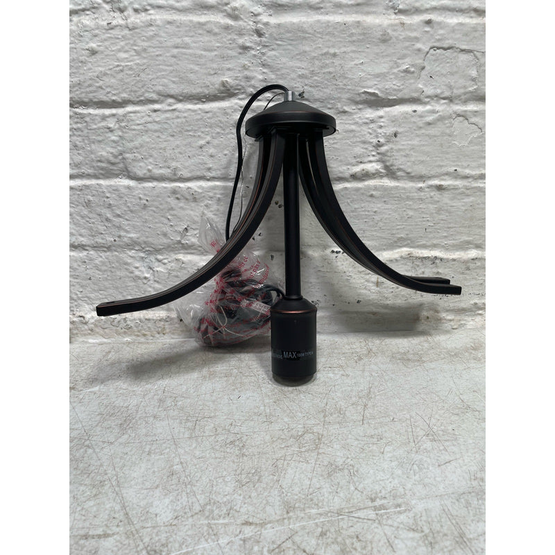 Hampton Bay Boswell Quarter 9-1/2" 1-Light Mini-Pendant Distressed Black