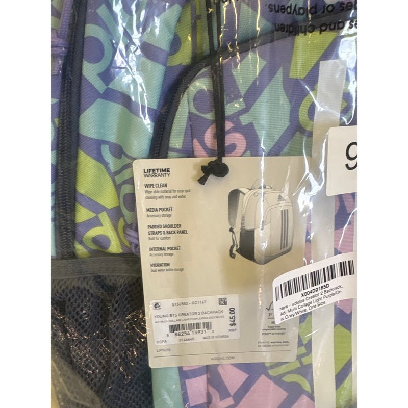 Adidas Young BTS Creator 2 Backpack School Adidas Multi Collage Light Purple