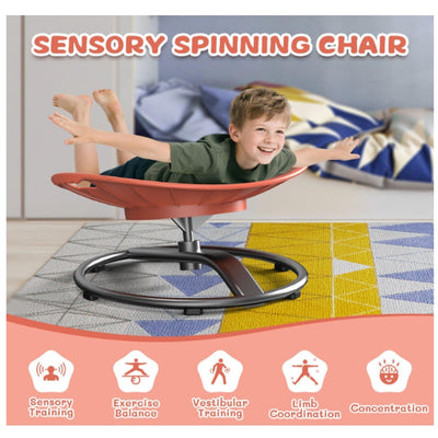 Spinning Chair for Autistic Kids - Sensory Spinning Chair w Handles & Non-Slip