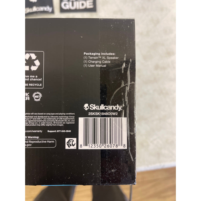Skullcandy Terrain Large XT Compact Tough Wireless Speaker, Light Grey 10 Hours