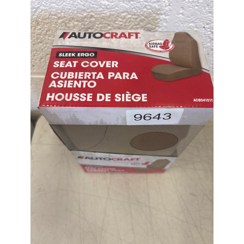 1-PACK AutoCraft Car/SUV Seat Cover Tan PU Leather Universal Fit, High Back