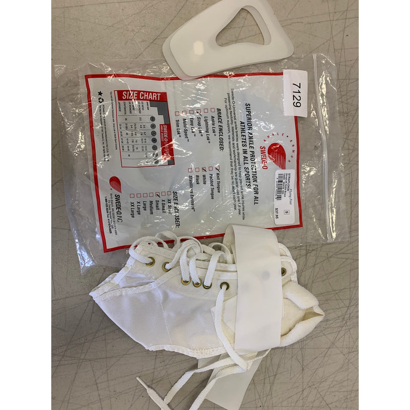 Swede-O Ankle Lok Support with Knit Tongue, Small Ankle Brace White Sprain Brace
