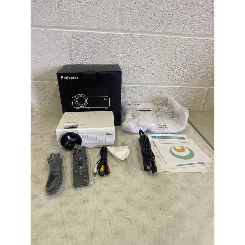 DR.J Professional Mini Projector w Bluetooth 5.2 & Screen, 8000L HD 1080P Small