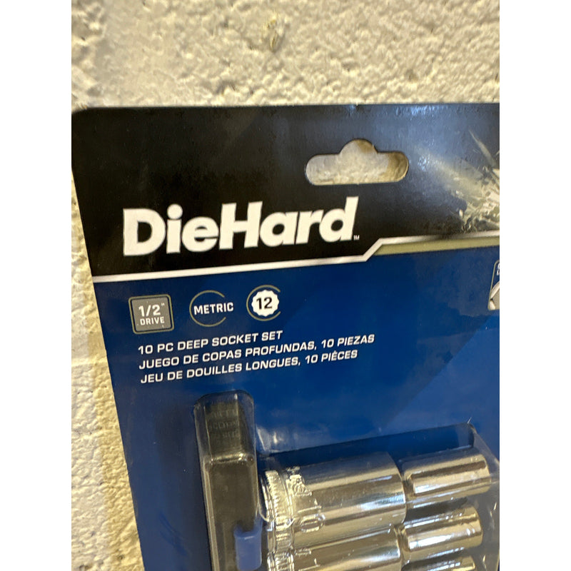 DieHard 1/2" Drive 12-Point Deep Socket Set Metric 10-Piece Hand Tool - DHP55256