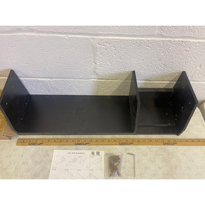 Wooden Desk Office Shelving Unit, 27" x  8" Organizer, Black Wood Finish