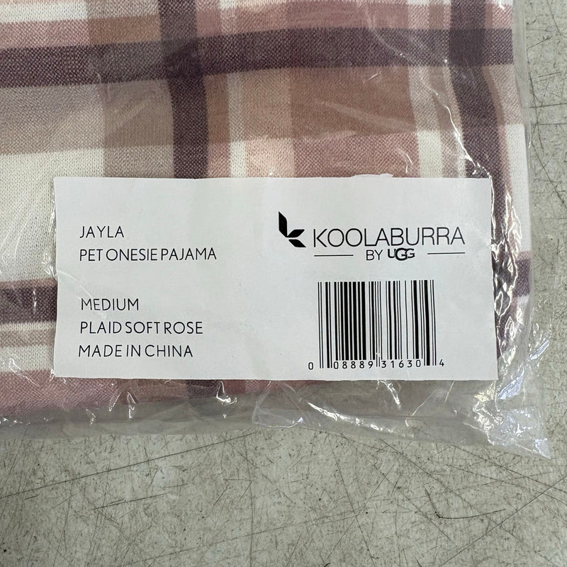Koolaburra UGG Pet Jayla 1-Pc Pajama Sweater Dog 15-16"Collar Pink Plaid Medium