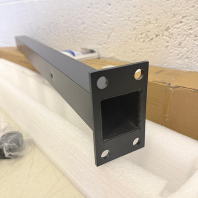 Domart Stainless Steel Square Glass Railing Post System with Clamp, 85cm, Black