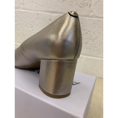 Aerosoles Shoes Ebel Comfortable Women's Mid Heel Pump Gold Leather Size 10.5